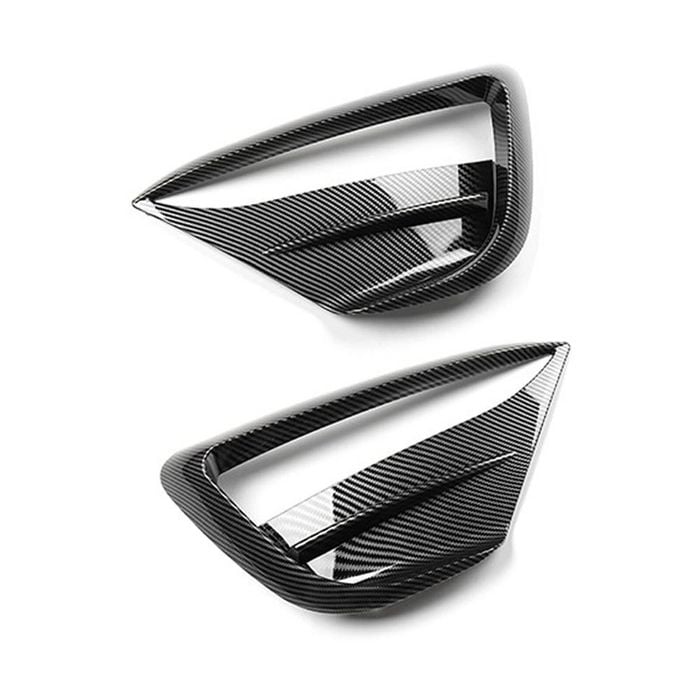 Tesla Model Y 2022-2024 Front Fog Light Cover Eyebrow Blade Trim Frame Glossy Carbon Fibe