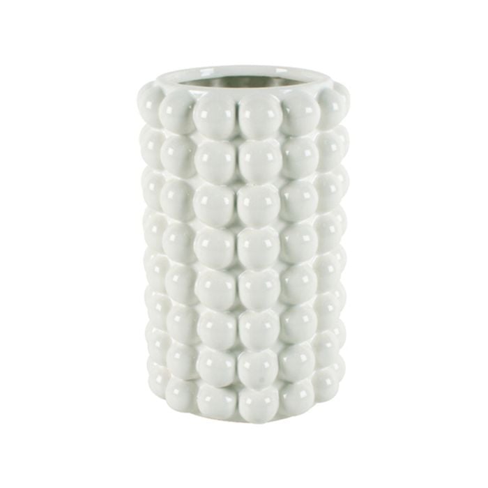 Maine & Crawford Agapi 21x14cm Bubble Form Ceramic Vase - White