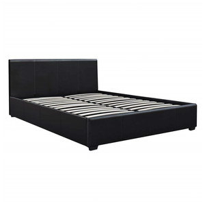 Monica Gas Lift PU Leather Queen Bed - Black