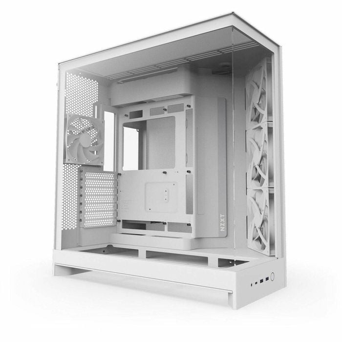 Nzxt H9 Flow Cm-h92fw-01 Mid-tower Atx Case – Tempered Glass & Steel