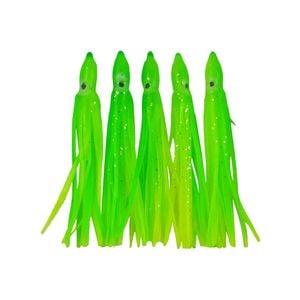 Swimerz Octopus Skirts 100mm Lemon Lime, 5 Pack
