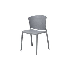 Olg Ripple Commercial Grade Moulded Plastic Stackable Chair Storm Grey