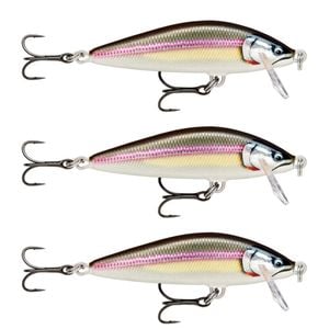 3x Rapala 7.5cm Countdown Sink Hardbody Balsa Fishing Lures - Gilded Wakasagi
