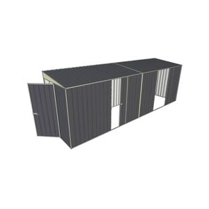 Build-a-Shed 1.5 x 6 x 2m Single and Double Sliding Side Door Skillion Shed - Grey