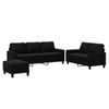 vidaXL Sofa Set with Cushions Upholstered Settee Couch 3 Piece Black Velvet