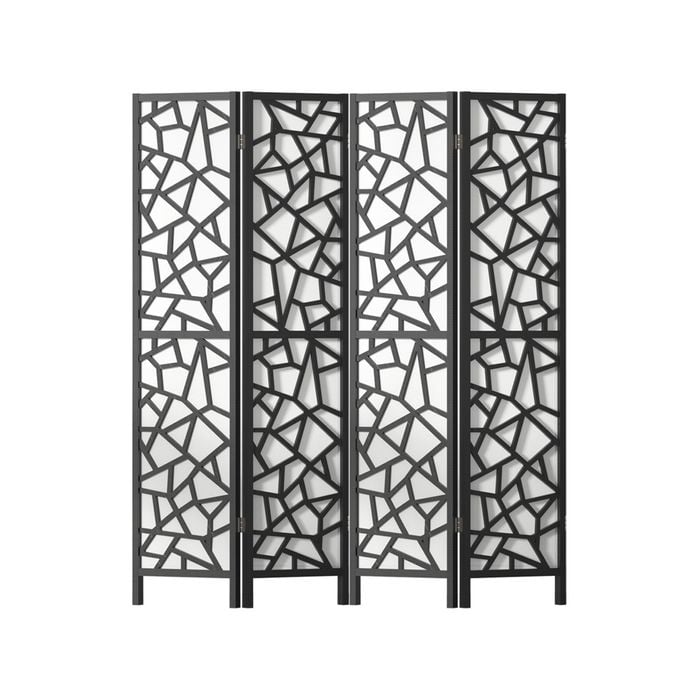Artiss 4 Panel Room Divider Screen 162x170cm Clover Black