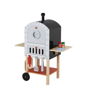 Teamson Kids My Little Helper Pizza Oven & 24 Pc. Accessory Set, Gray/natural