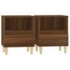 vidaXL 2x Bedside Cabinets Brown Oak Nightstand Bedside Table with Storage
