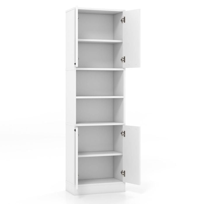 Costway Kitchen Pantry Cabinet 190cm Tall Dispaly Cabinet Storage Cupboard White