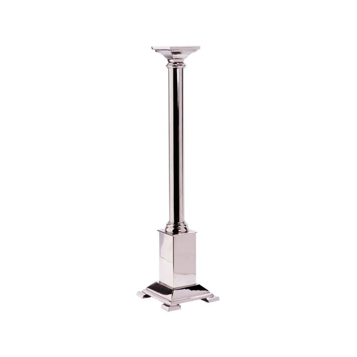 Ssh Collection Dynasty 74cm Tall Square Based Candle Stand - Nickel