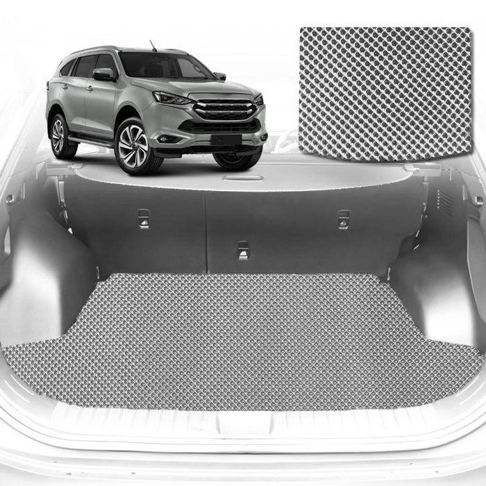 6D Diamond Car Boot Mat for Isuzu MU-X 2021-Current-Cargo Mat-Grey-Outback GT