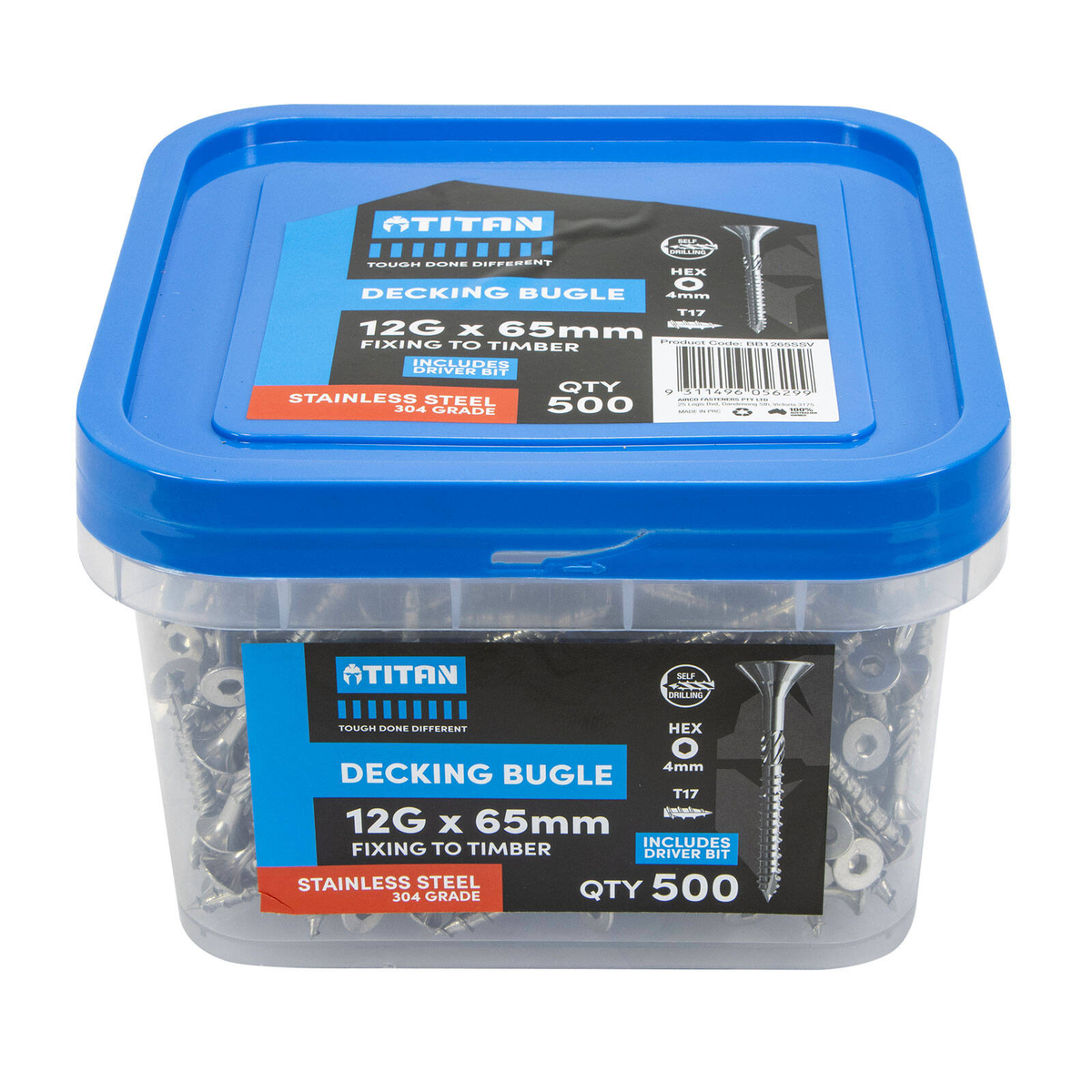 Titan 12G x 65mm 304 Stainless Steel Decking Bugle - 500 Pack ...