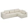Advwin 340cm 4 Seater Sofa Convertible L Shaped Sofa Chenille Compressed Sofa Modular Couch No Assembly Beige