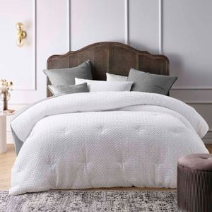 Accessorize Dotty Clip White 3 Piece Jacquard Comforter Set Queen