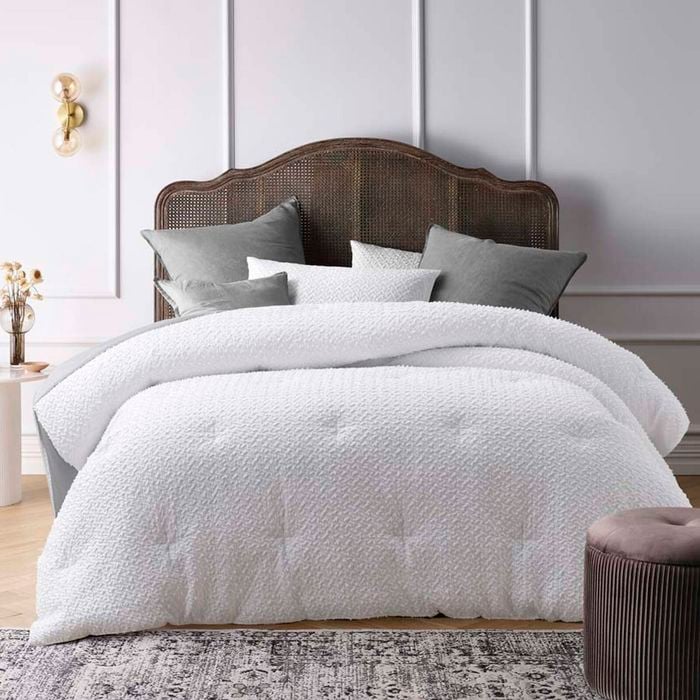 Accessorize Dotty Clip White 3 Piece Jacquard Comforter Set Queen