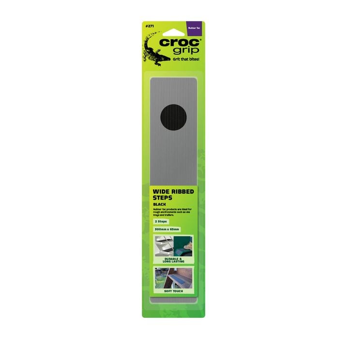 Croc Grip Black Rubber Steps - 2 Pack
