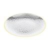 6x 10pc Partyware Heavy Duty Dimple Plates Set W/ Gold Rim 180mm Clear