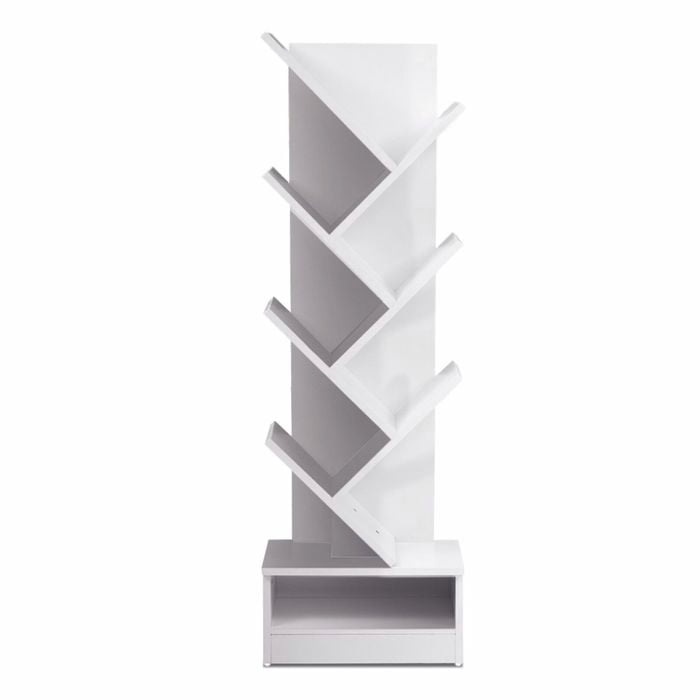 Artiss Display Shelf 7 Shelf Tree Bookshelf Bookcase Storage White