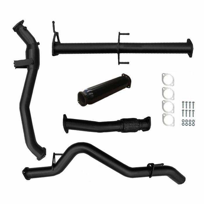 Ignite Exhausts Turbo Back For Mitsubishi Mq Triton 2.4l 3" Cat & Hotdog Black Aluminised Steel