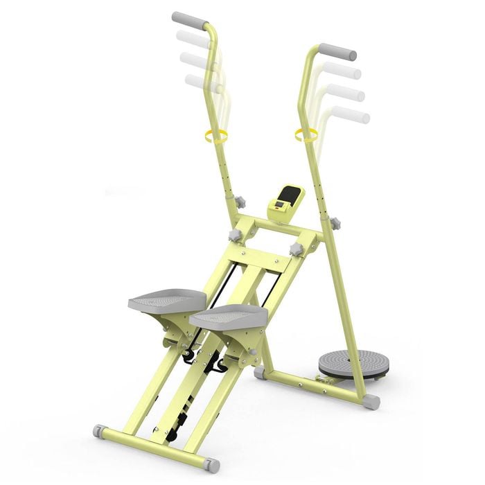 Advwin Vertical Climber Exercise Machine Multi-Function Adjustable Stair Stepper 120 Capacity  Yellow&Green