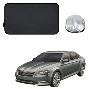 Front Windscreen Sun Shade for Skoda Superb 2015 - Current (B8, typ 3V) - Standard 150 x 85 cm - Black