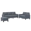 vidaXL Sofa Set with Cushions 2-Seater Sofa Couch 3 Piece Dark Grey Velvet