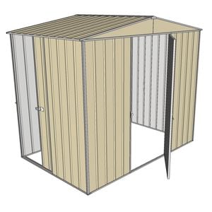 Build-a-Shed 2.3 x 1.5 x 2.3m Single Hinge and Single Sliding Door Narrow Shed - Cream