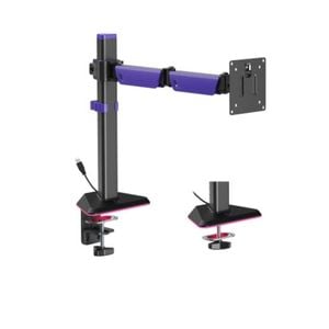 Brateck Articulating Rgb Lighting Gaming Monitor Arm 17"- 40" - Black