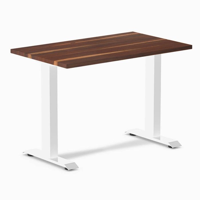 Desky Fixed Height Mini Hardwood Office Desk White Frame 100cm