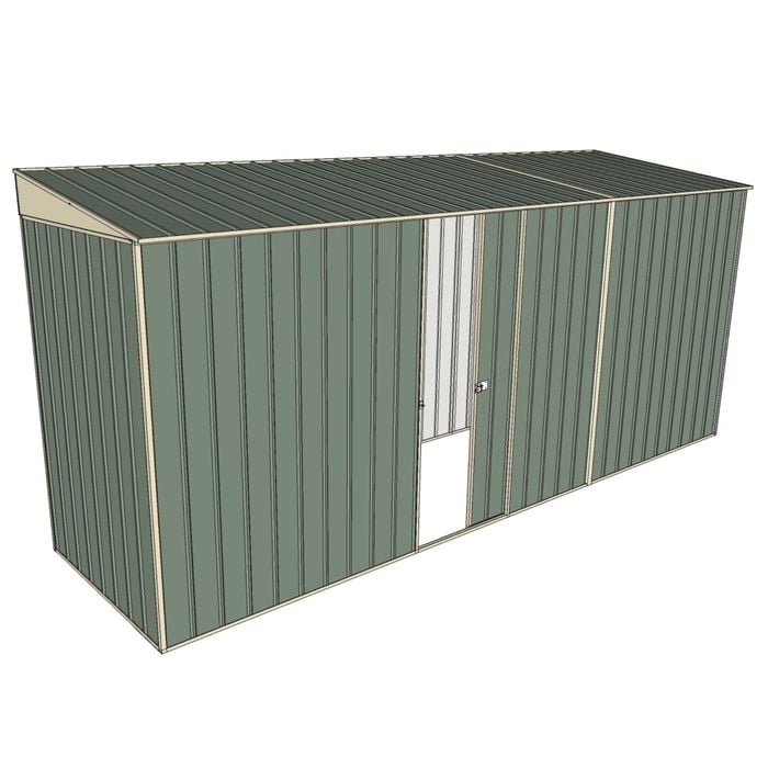 Build-A-Shed 1.2 x 4.5 x 2.0m Skillion Single Sliding Side Door Shed - Green