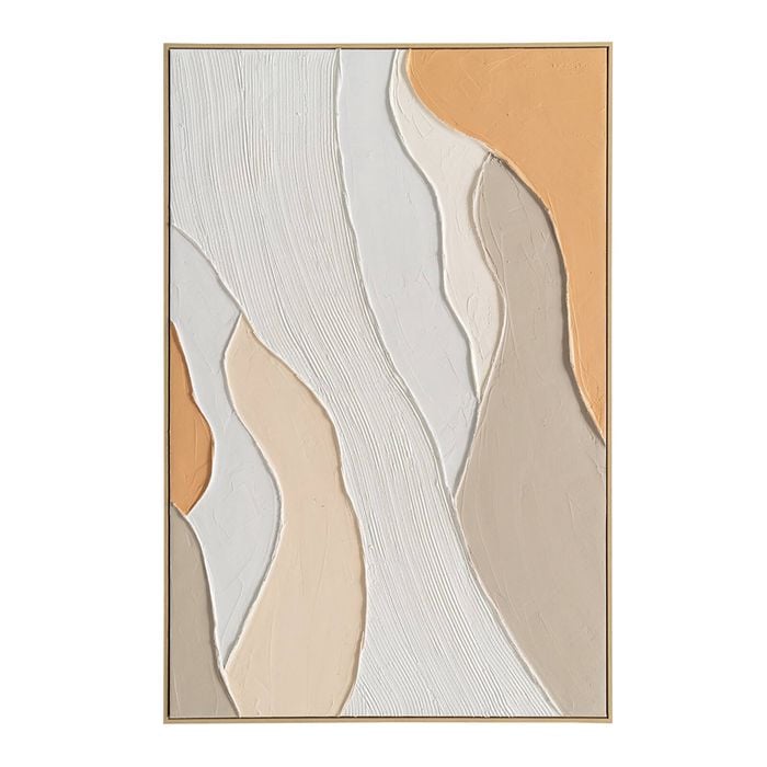 Urban Style Brushmarks Oil Painting Textured Apricot Waves