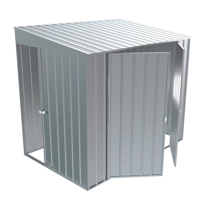 Build-a-Shed 1.5 x 2.3 x 2.0m Skillion Double Hinged Side Door Shed - Zinc