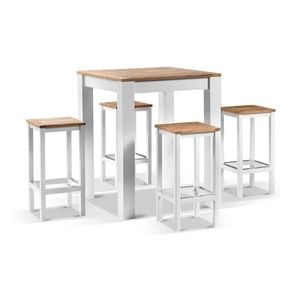 Outdoor Balmoral 4 Seater Square Teak Top  Bar Setting