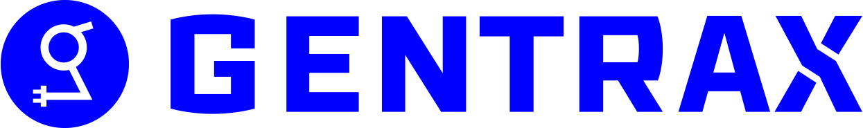 Gentrax logo in blue horizontal form