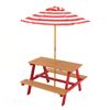 Teamson 120cm Red Dakota Picnic Table with Umbrella