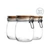 Argon Tableware 3 Piece Storage Jar with Wooden Lid Set - Round - 750ml
