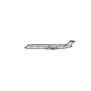 Ignite Laser Bombardier CRJ900 - Regional Jet Aircraft Silhouette Metal Wall Art Rustic Metal 15.7 inch - 40 cm