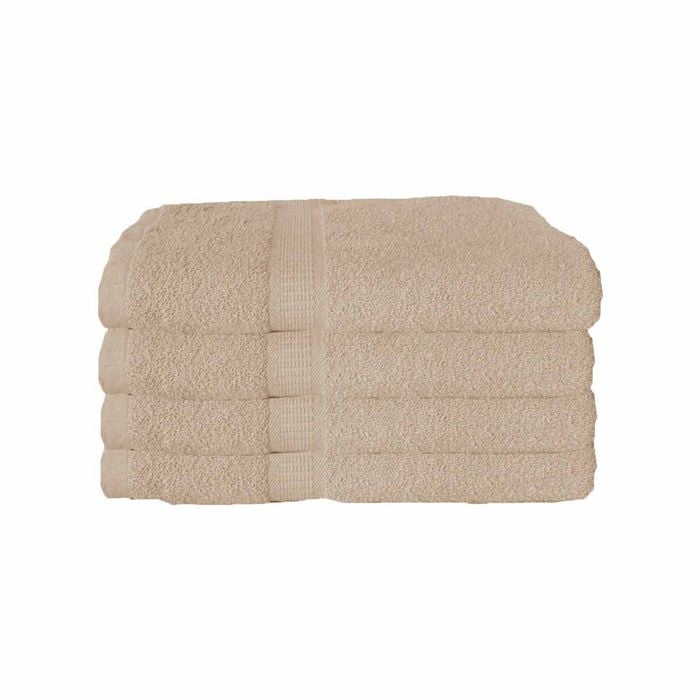 600gsm Set Of 4 Combed Cotton Bath Towels 70 X 140 Cm Latte (aka Frappe)