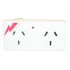 HPM Surge Protected Double Adaptor White