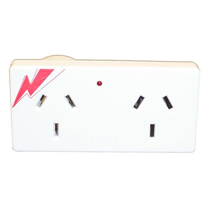 HPM Surge Protected Double Adaptor White