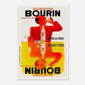 Galrie Quinquina Bourin Vintage Advertising Art Print for Collectors, Poster Only, 50 x 70cm (20 x 28inch)