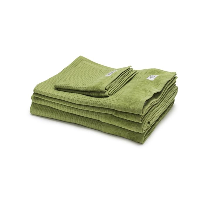 6pc Onkaparinga Mossman Cotton Bath/face/hand Towel Set - Tarragon