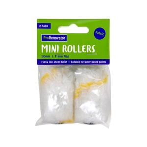 ProRenovator 50mm Fabric Mini Rollers - 2 Pack