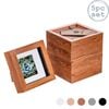 Nicola Spring Acrylic 3d Box Photo Frames With 2" X 2" Mounts - 4" X 4"  - Dark Wood - Pack Of 5