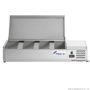FED-X Salad Bench with Stainless Steel Lid – 4 x 1/3GN