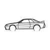 Ignite Laser Nissan R32 Skyline Silhouette Metal Wall Art Coated Black 15.7inch/40cm