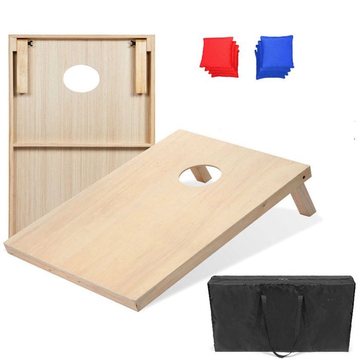 Natural Wood Dual Board Cornhole Game - Tailgate Size 0.9m X 0.6m