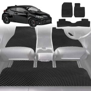 6D Diamond Car Floor Mats for Toyota GR Yaris 2021-Current-Full Set-Black-Outback GT