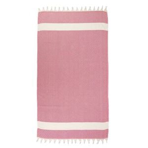 Red and White Stripe Turkish Beach Towel - 100cm x 160cm