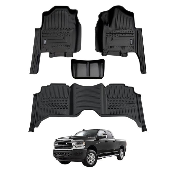 AUSGO Car Floor Mats For RAM 2500 DJ Series 6-Seat 2020-2024 All-Weather Floor Liners